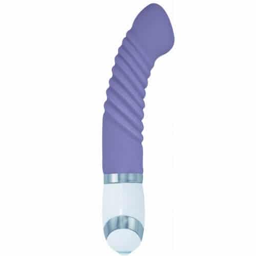 Ribbed Silicone G-Spot Mini Vibrator Purple