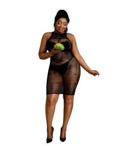 Moonlight Black Pattern Mini Dress Plus Size