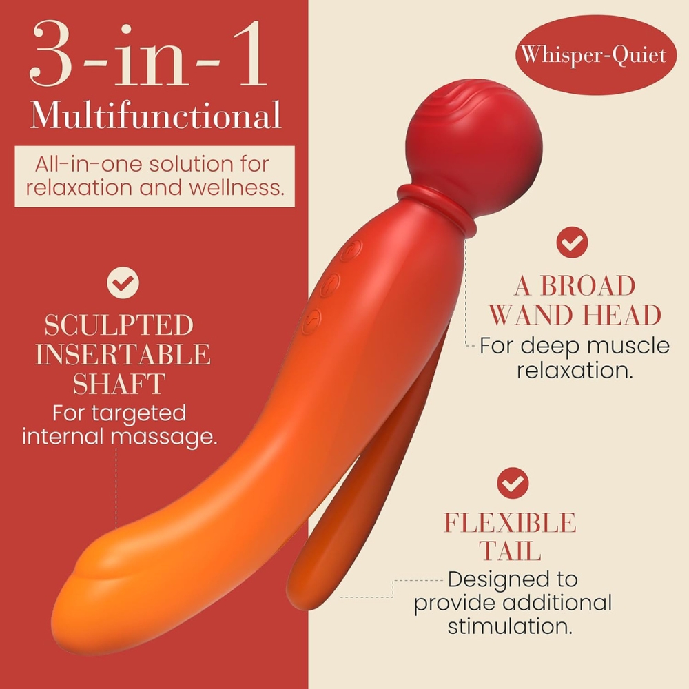 MYLO 3-in-1 Body Wand Massager Fire